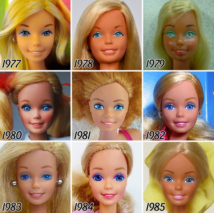 evolución de Barbie de 1977 a 1985