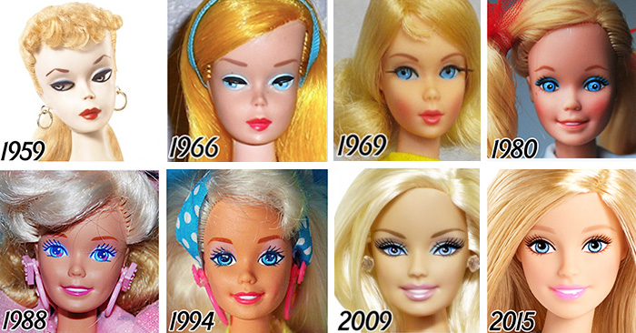 Esta es la evolución de la muñeca Barbie durante 56 años
