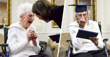 Esta mujer de 97 años de edad llora de alegría cuando finalmente recibió su diploma de graduación