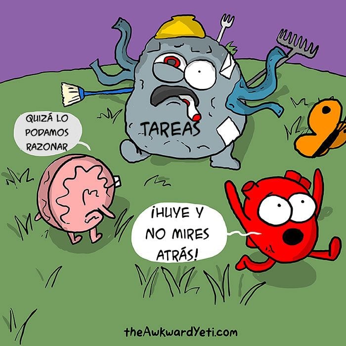 Corazón Vs Cerebro Cómic Awkward Yeti