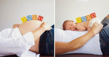 20 Adorables fotografías de mujeres antes y después de la llegada de su bebé