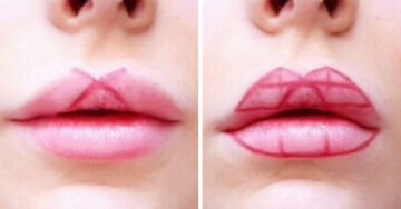 Con sólo dibujar figuras geométricas en tus labios puedes conseguir un resultado impresionante