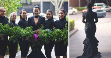 Esta novia decidió romper con la tradición el día de su boda y lució un increíble vestido negro