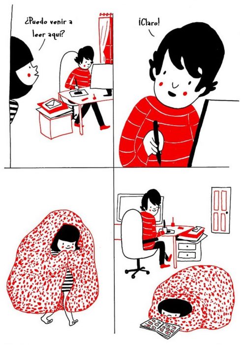 Ilustración pareja perfecta de introvertidos 