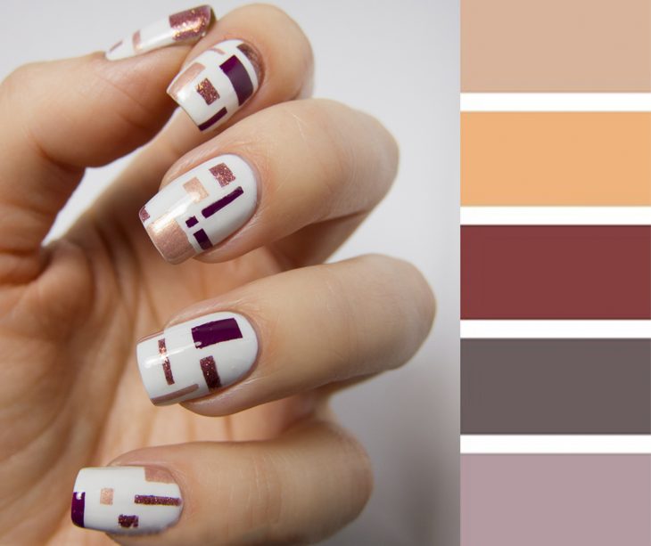 Combinaciones de uñas en colores de otoño 