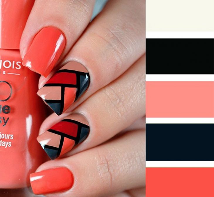 Combinaciones de uñas en colores rojos y blancos 