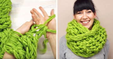 ¡Adiós a las agujas! Aprende a hacer una bufanda en tan sólo 30 minutos con las manos