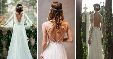 15 Vestidos de novia con escote en la espalda que parecen sacados de un cuento de hadas