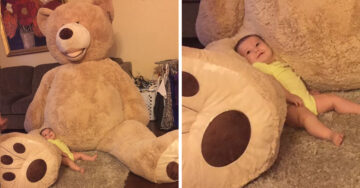 Este abuelo demostró su amor a su nieta de 5 meses ¡comprándole un gigantesco oso de peluche!