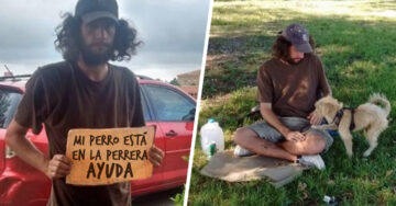 Este vagabundo pedía dinero para sacar a su mascota de la perrera y una mujer decidió ayudarlo