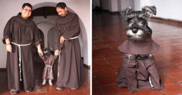 Fray Bigotón, el simpático perrito callejero que viste como monje