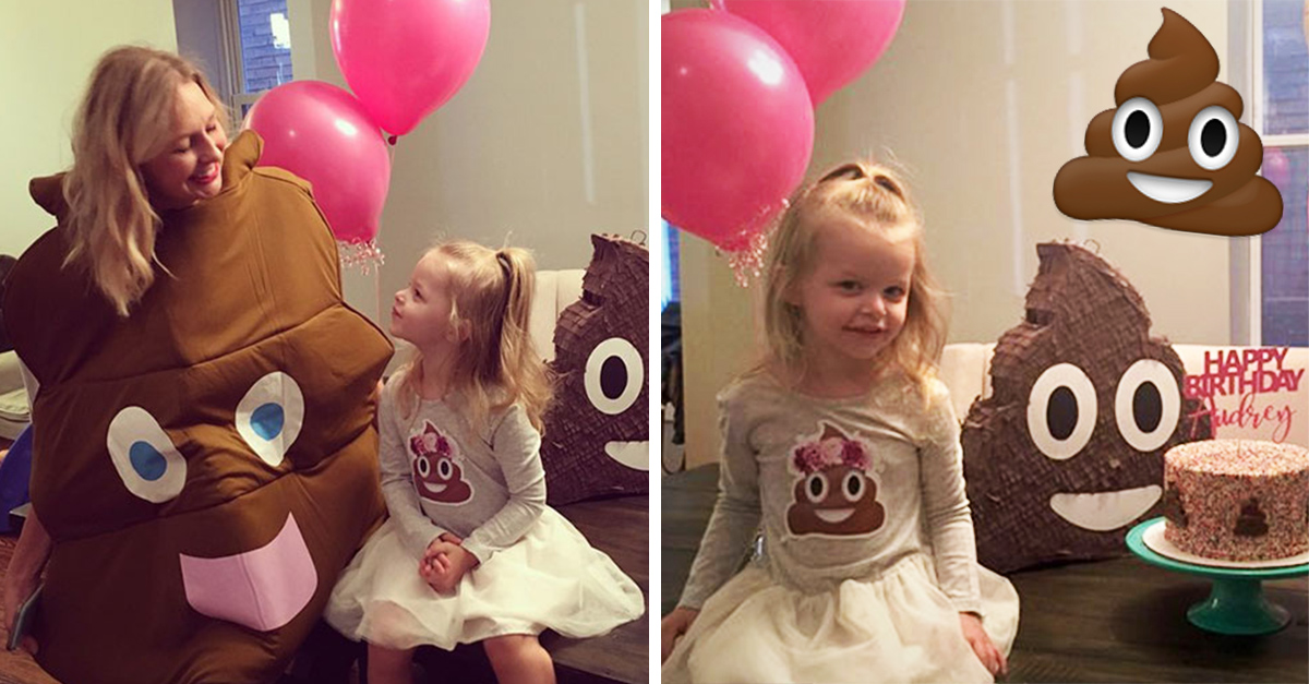 Niña de 3 años tiene fiesta con 'emoji' de la caquita