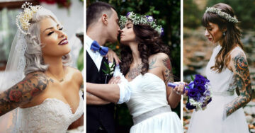 20 Novias con tatuajes que lucieron hermosas el día de su boda