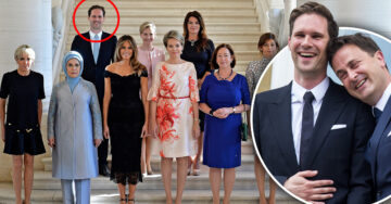 Así posó el marido del Primer Ministro de Luxemburgo entre Primeras Damas durante Cumbre OTAN