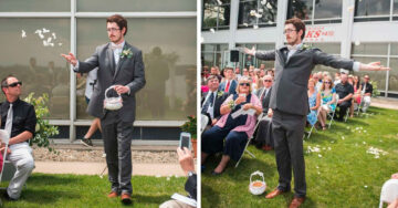 Este hombre hizo de niña de las flores en la boda de su prima; y es totalmente genial