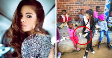 Miss Sudáfrica usó guantes durante su visita a niños con VIH; Internet la critica duramente