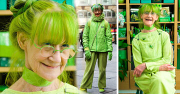 Ha vivido obsesionada con el color verde durante 20 años; la conocen como ‘La Señora Verde’