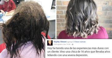 Estilista comparte una imagen que refleja el antes y después de una chica con severa depresión