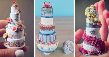 Esta artista elabora pasteles de boda que caben en la palma de tu mano; son los más lindos
