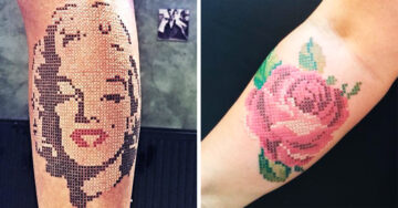 15 Delicados estilos de tatuajes punto de cruz para chicas con alma nostálgica