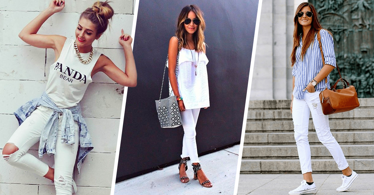 Moda: 7 ideas para combinar los jeans blancos en media estación