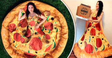 Artista cosplayer diseña divertido vestido ‘pizzarella’; se convierte en la reina de la pizza