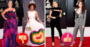 Los mejores y peores looks de los Grammys 2018; ¡Miley robó miradas en la alfombra roja!