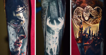 Épico tatuaje de Harry Potter se convierte en tema viral gracias a sus increíbles efectos 3D