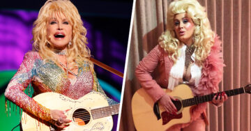 Adele se disfraza de rubia al estilo country y rinde homenaje a Dolly Parton