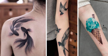 Artista crea delicados tatuajes con impresionante técnica al estilo de acuarela