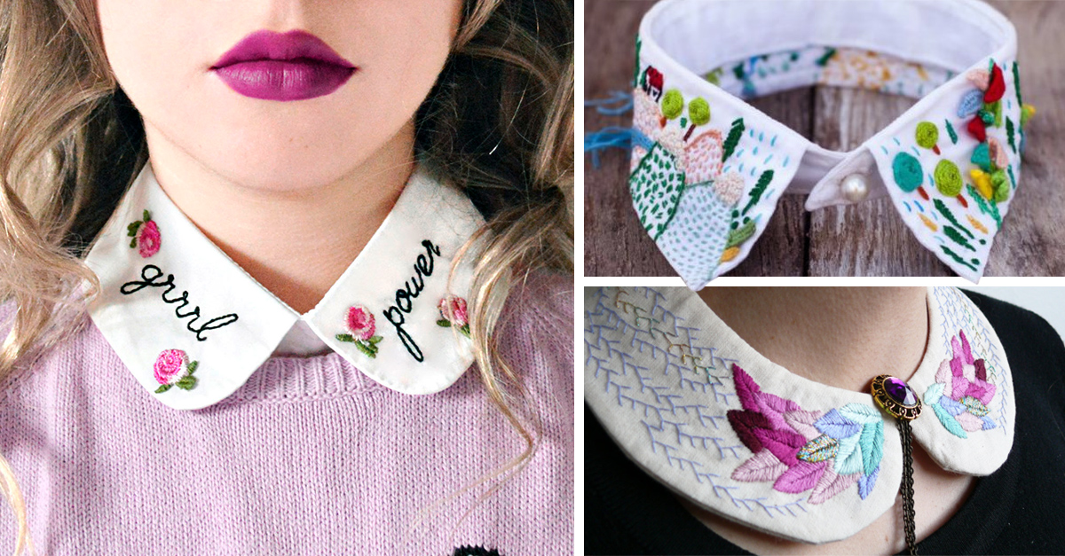 15 Cuellos bordados que te inspiraran a tomar hilo y aguja