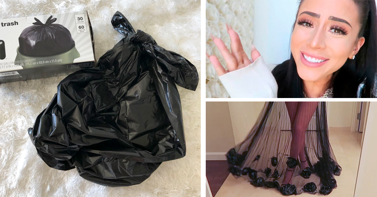 Trash bag dress  Vestido con material reciclado, Vestidos hechos