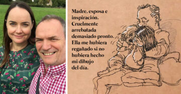 Padre viudo dibuja el vacío de perder al amor de su vida; sus ilustraciones tocarán tu corazón