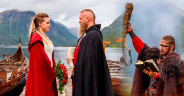 Fieles a sus creencias, una pareja noruega se casó en un ritual vikingo; es la primera en casi más de mil años