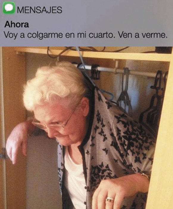 Abuela manda un mensaje graciosos a su nieto para que la vea