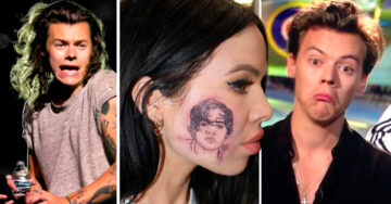Esta chica es tan fanática de Harry Styles que se tatuó su rostro ¡en la mejilla!