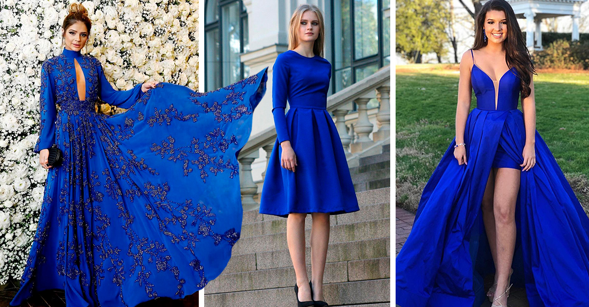 y elegantes vestidos azul royal para