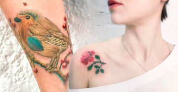 15 Tatuajes con efecto bordado que hasta tu abuelita querrá tener