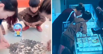 Niño rompe sus alcancías y con todos sus ahorros le compra un anillo a su mamá