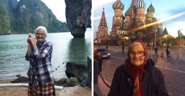 Abuelita de 89 años viaja por el mundo con mochila y bastón