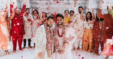 Pareja celebra su boda gay con una hermosa ceremonia tradicional hindú