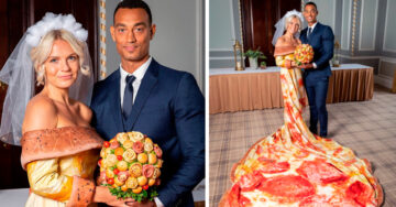 Restaurante ofrece pagar tu boda si usas este vestido de pizza