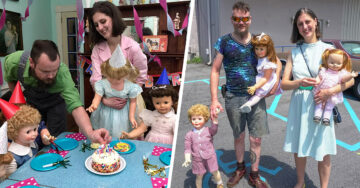 Pareja vive con 200 muñecas ‘vintage’ como una familia feliz