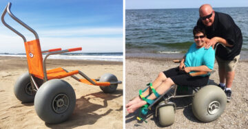 Esta playa ofrece sillas de ruedas especiales para los visitantes que no pueden caminar