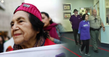 Arrestan a la activista Dolores Huerta durante protesta laboral en Fresno