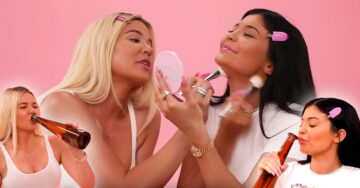 Kylie Jenner y Khloé Kardashian se maquillan en un video después de varios ‘shots’