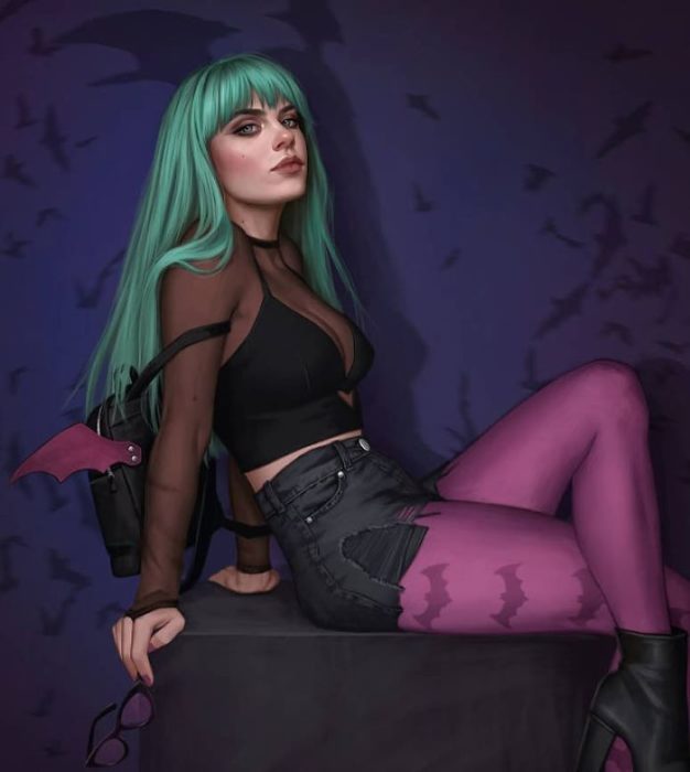 Ilustración de Fernanda Suárez inspirada en Morrigan Aensland