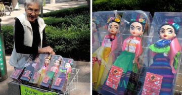 Abuelita vende muñecas inspiradas en Frida Kahlo para ganarse la vida