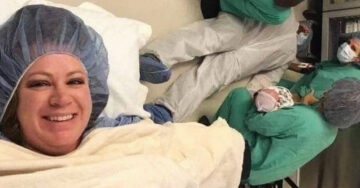 Papá se desmaya en la sala de parto al ver nacer a su bebé y el momento se vuelve viral