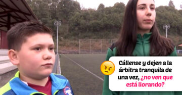 Niño detiene partido de fútbol para defender a árbitra de insultos